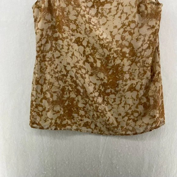 Gap Tank Top Women's M Brown Tie Dye Round Neck Relaxed Fit Sheer Lined Pullover - Picture 8 of 10